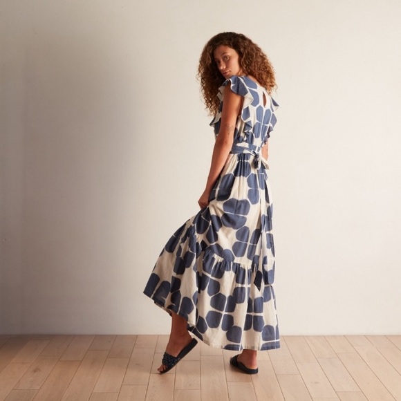 Anthropologie Blue & White Maxi Dress Size Medium - Picture 3 of 8